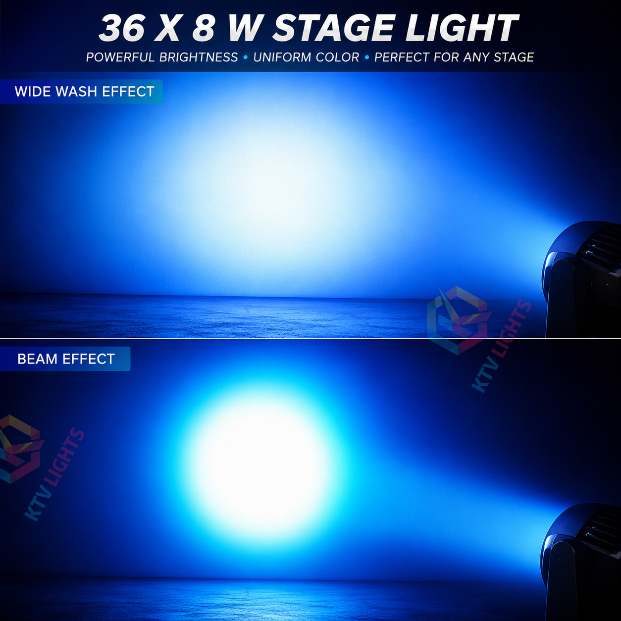 36x8W RGBW LED Moving Head Stage Light for DJ Party Club-E84