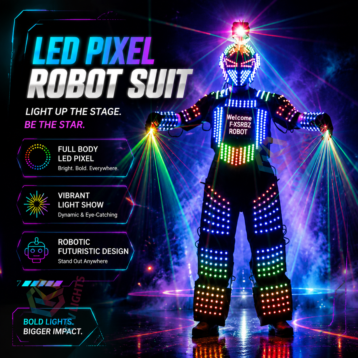 KTVLIGHTS Build Your Own Futuristic LED Robot Suit-M23
