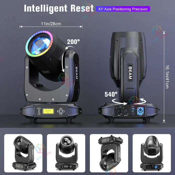 180W LED Rainbow Beam and Pattern Moving Head Light-E43