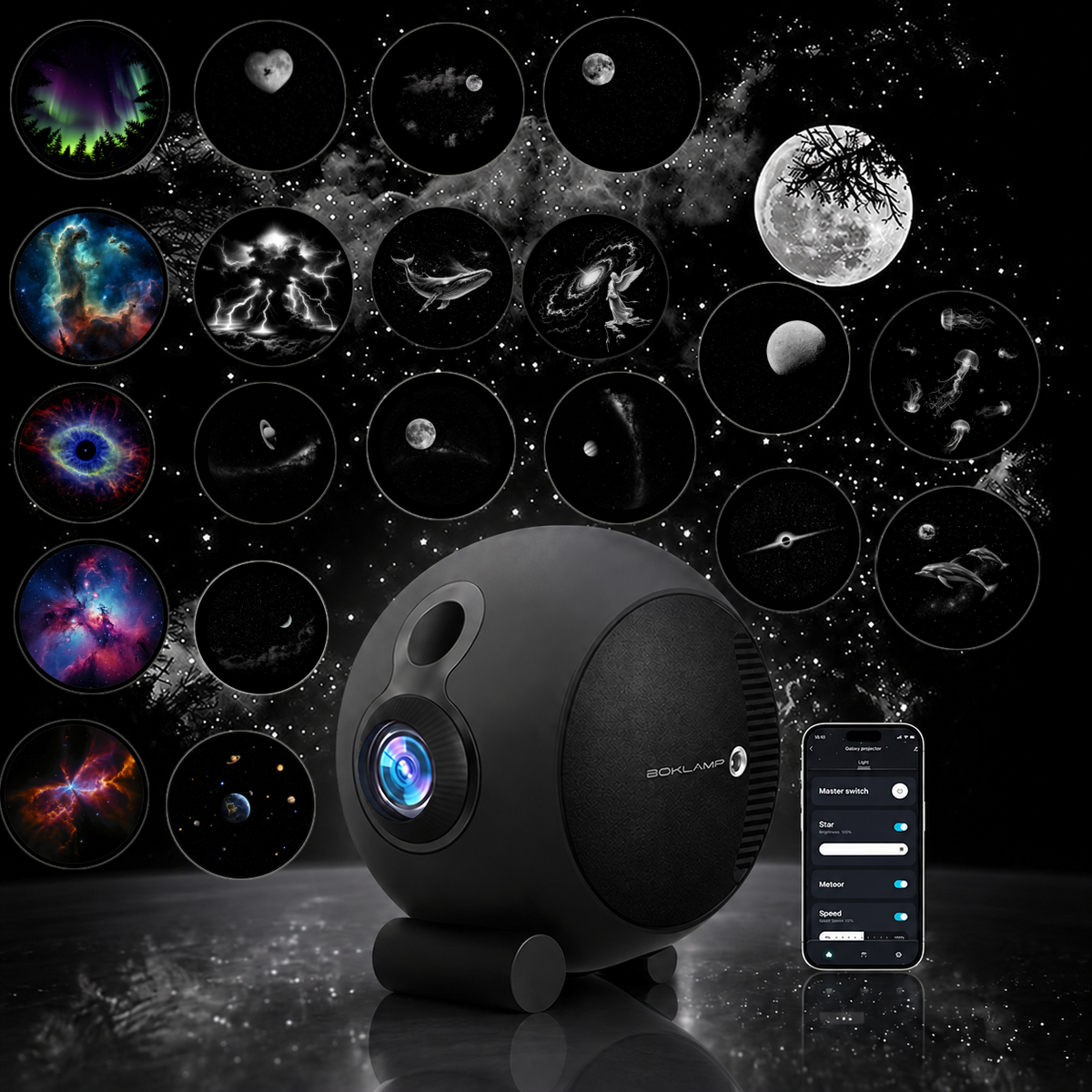 KTVLIGHTS 20W APP Smart Star Galaxy Projector with Dynamic Effects-S61