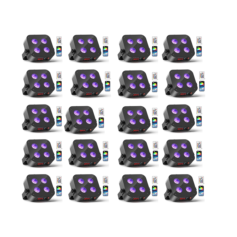 New 4 x 18W RGBW Mini Rechargeable Par Lights - P13