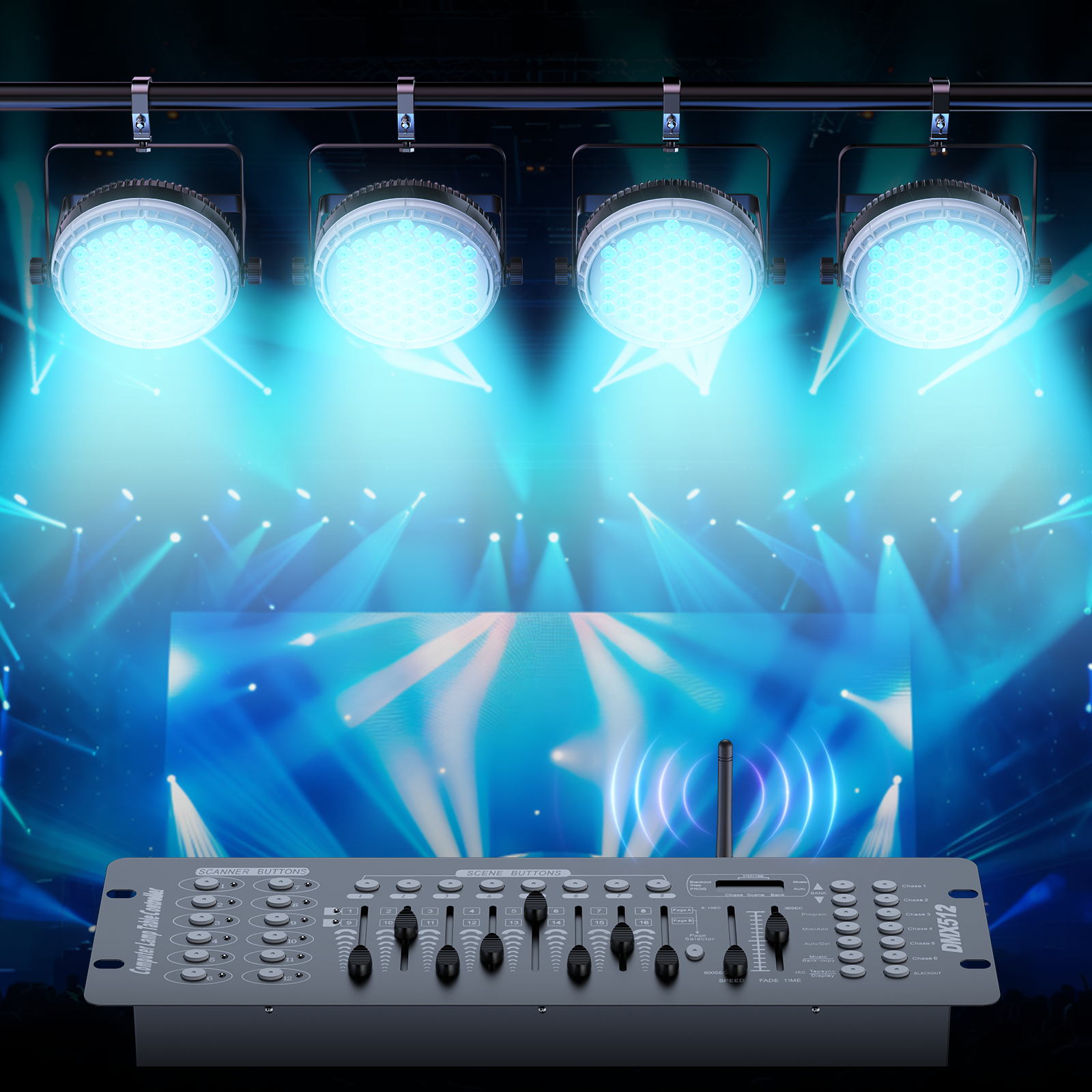Wireless DMX512 Transmitter Receiver Kit for Stage Lighting-D10