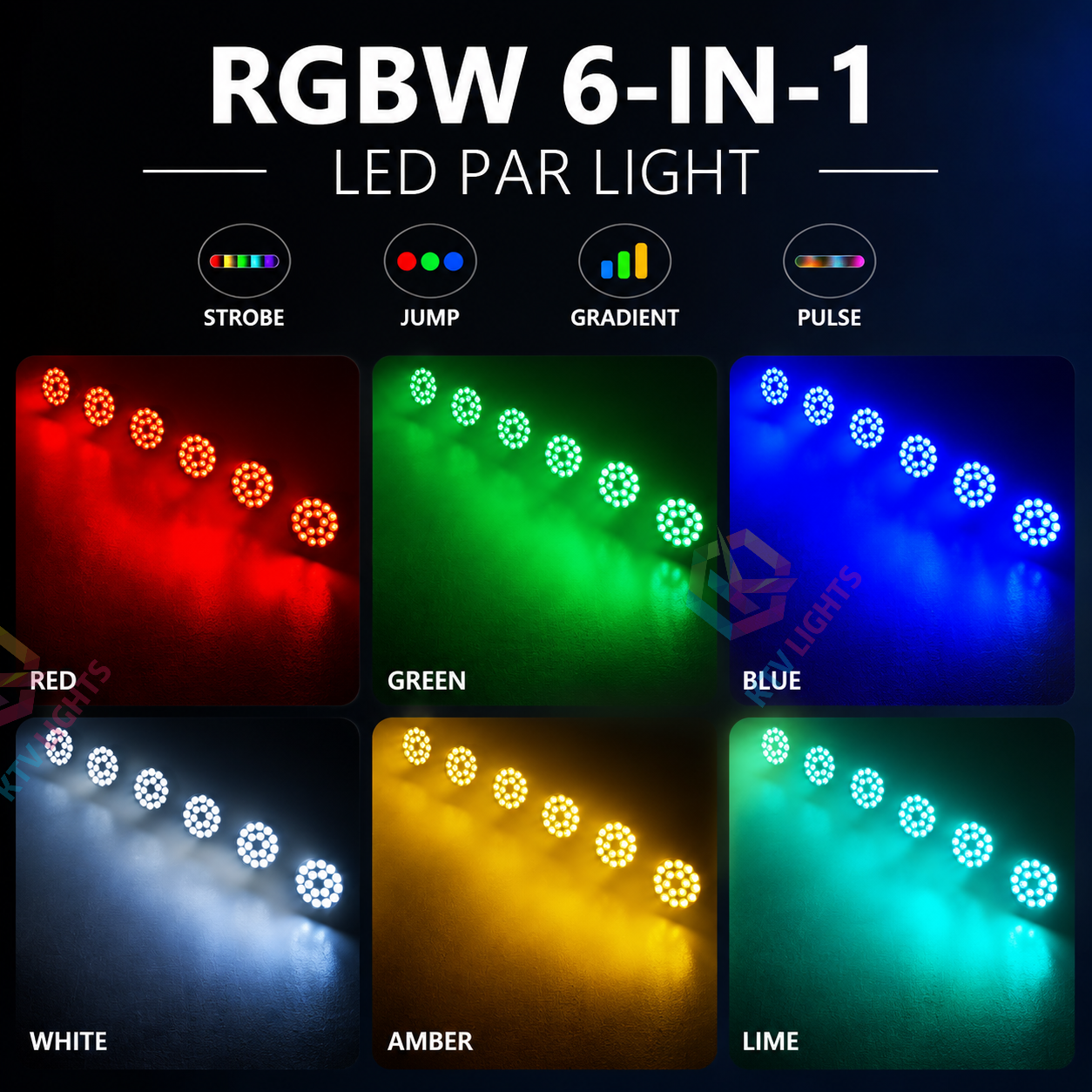 KTVLIGHTS 18x10W RGBW 4-in-1 LED Wash PAR Light-P21