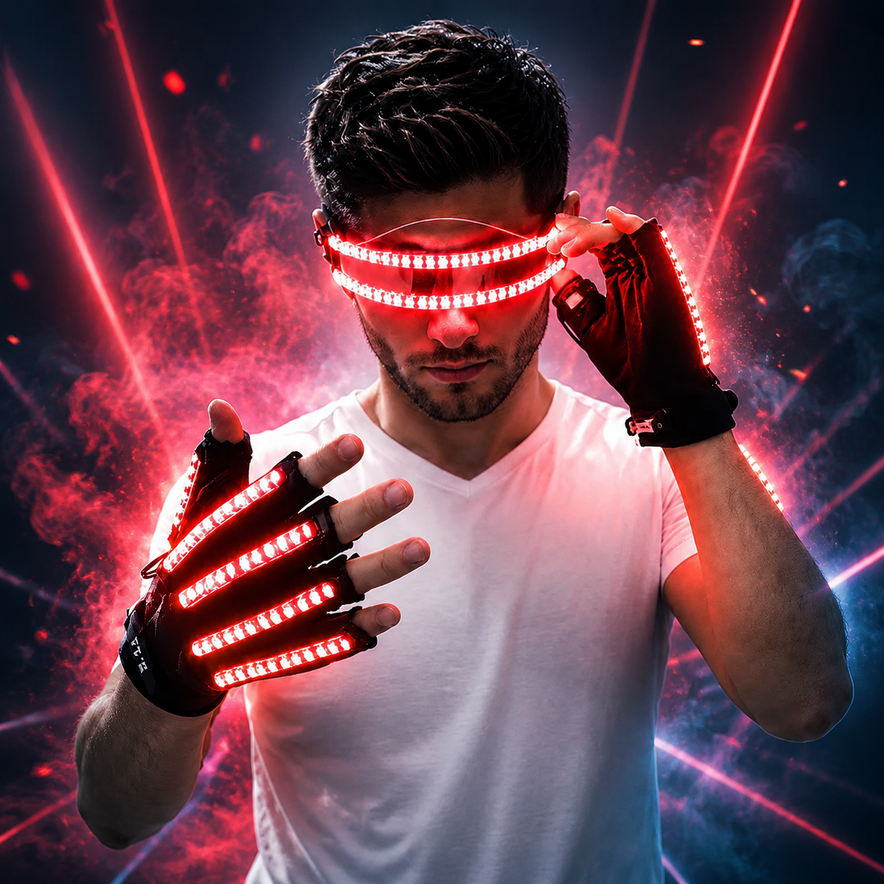 KTVLIGHTS LED Gloves & Glow Glasses for Rave Party Events-M44