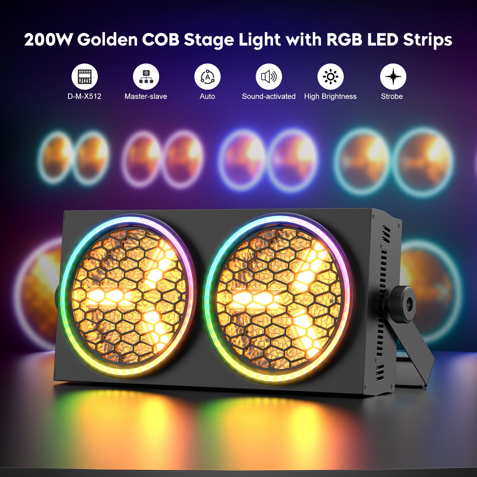 2-eye Retro 200W RGB LED COB Par Light-P51