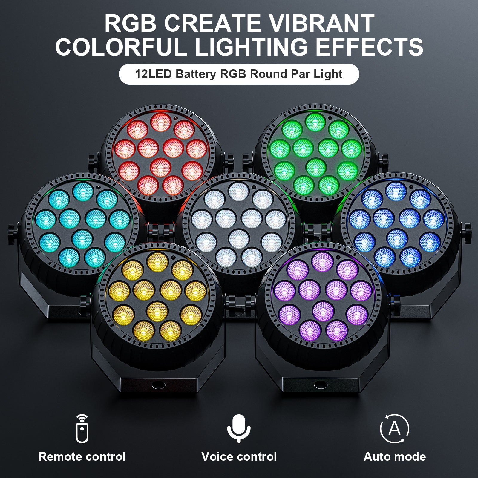 12LED Mini RGB Rechargeable Par Light-P7