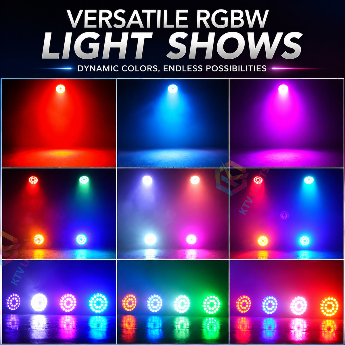 KTVLIGHTS 240W RGBWA+UV Waterproof Outdoor LED PAR Light-P23