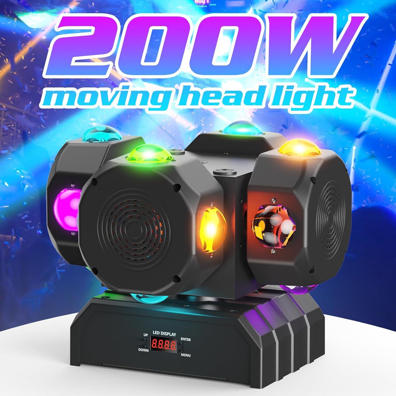 16-Piece 200W RGBW DMx512 Disco Moving Head Light - E49