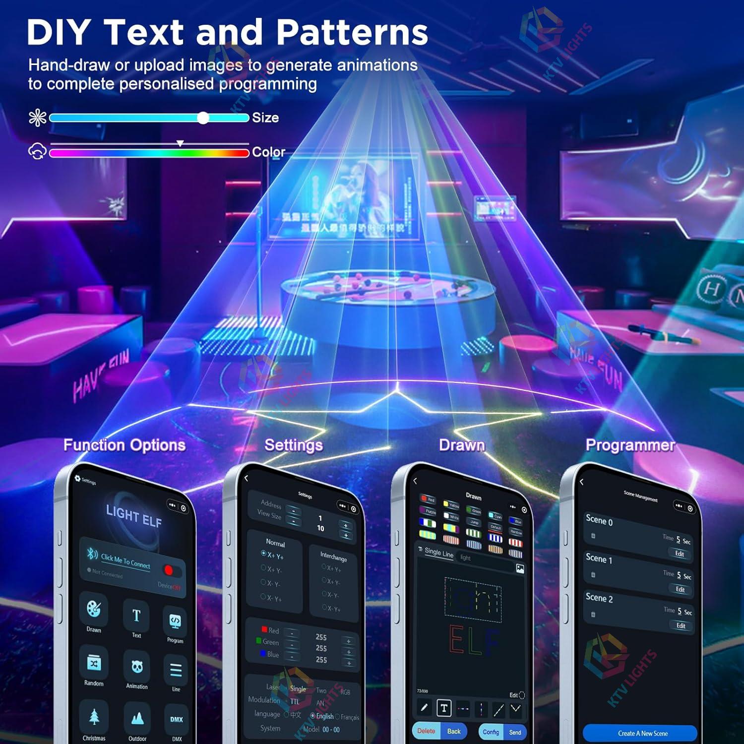 2w APP 3D Animation Party DJ RGB Laser Light - A33