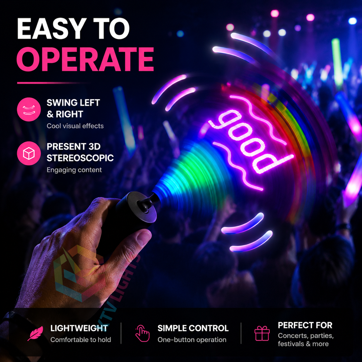 KTVLIGHTS DIY Glow Sticks for Concerts, Parties & Festivals-M34