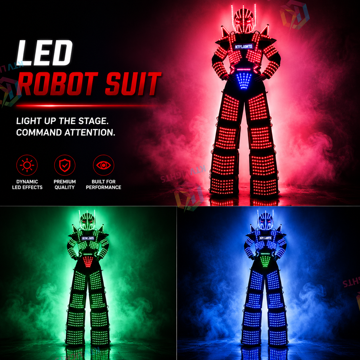 KTVLIGHTS LED Robot Suit for Stilt Walkers & Stage Shows-M50