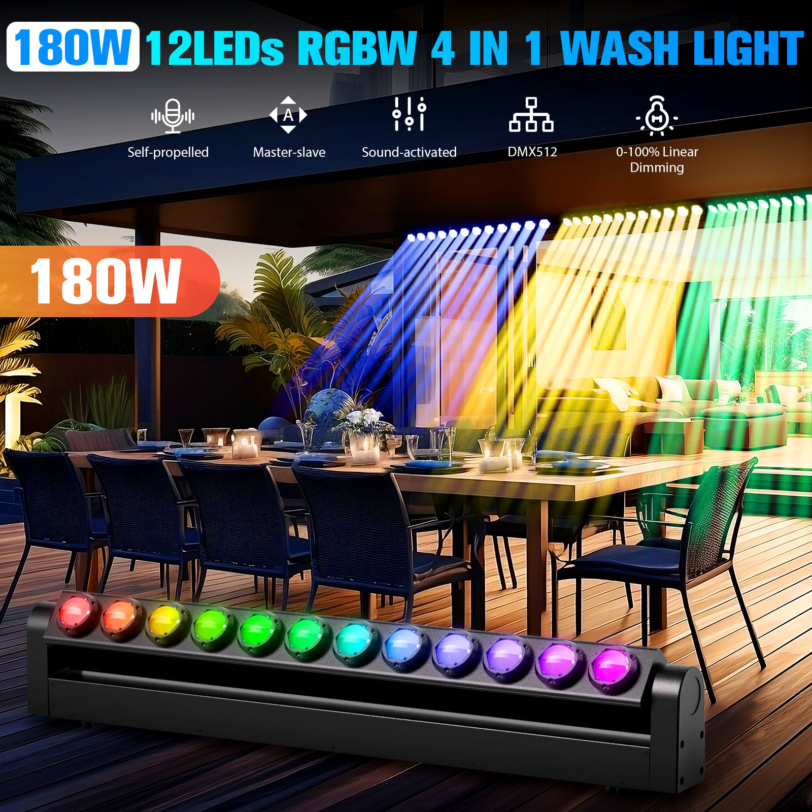 180W LED Stage Bar Moving Head Beam Wall Washer Light-X17