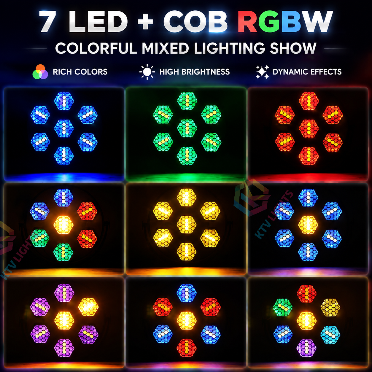 KTVLIGHTS 200W RGB COB LED Retro Strobe Light-F1
