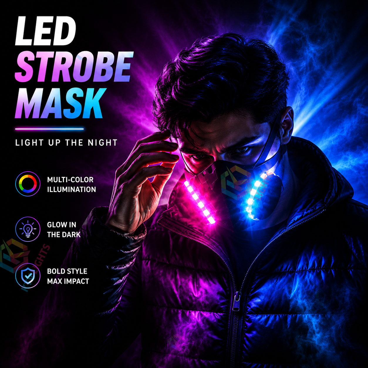 KTVLIGHTS Stand Out With This Futuristic LED Mask-M38