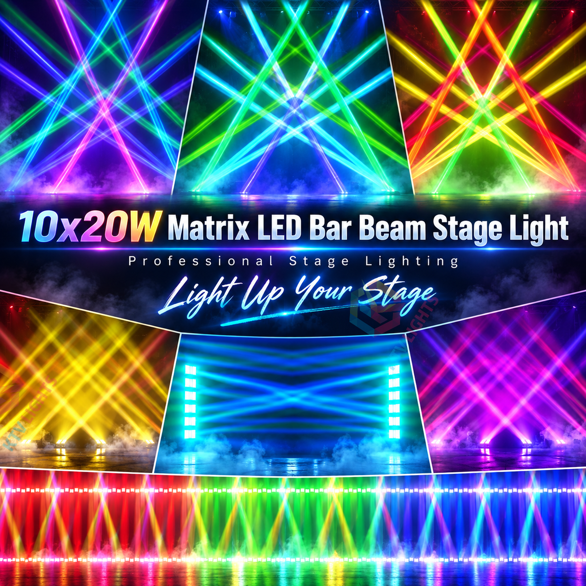 KTVLIGHTS 10x20W Mini Thousand-Handed Guanyin Matrix LED Bar Stage Light-E109