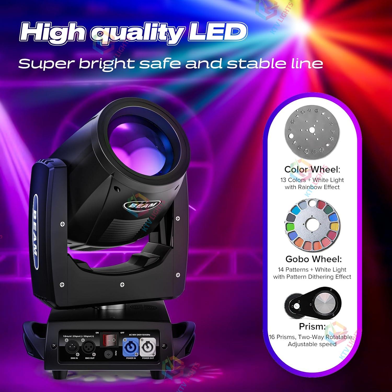 230W 7R beam 24 facet prism moving head light-E21