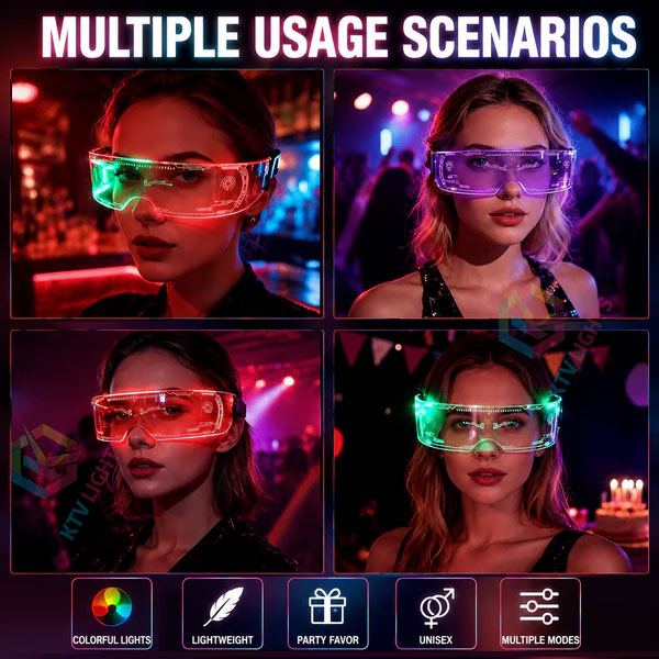 KTVLIGHTS LED Luminous Glasses for Rave Parties & Festivals-M3