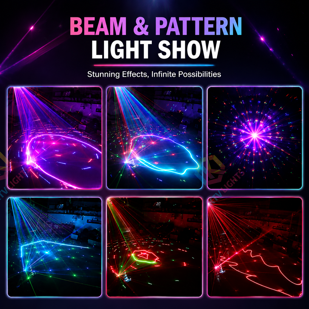 KTVLIGHTS RGB 2-in-1 Laser Beam and Line-Scan DMX Stage Light-B11
