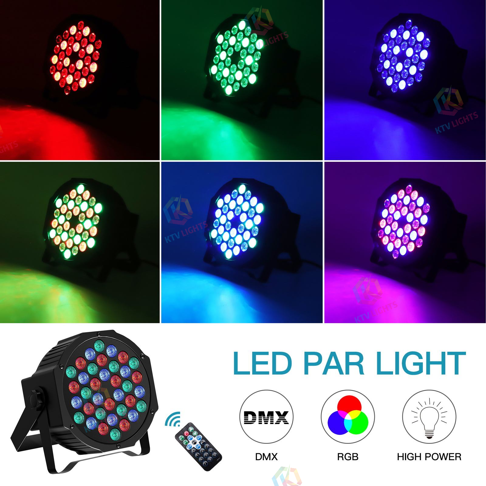 72W LED RGB Par Light DMX Stage Light - P55