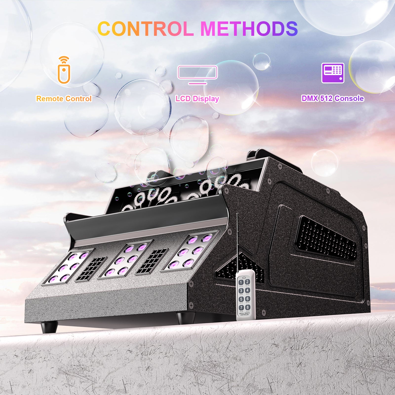 1500W LED RGB Smoke Bubble Machine with Remote Control-Y5