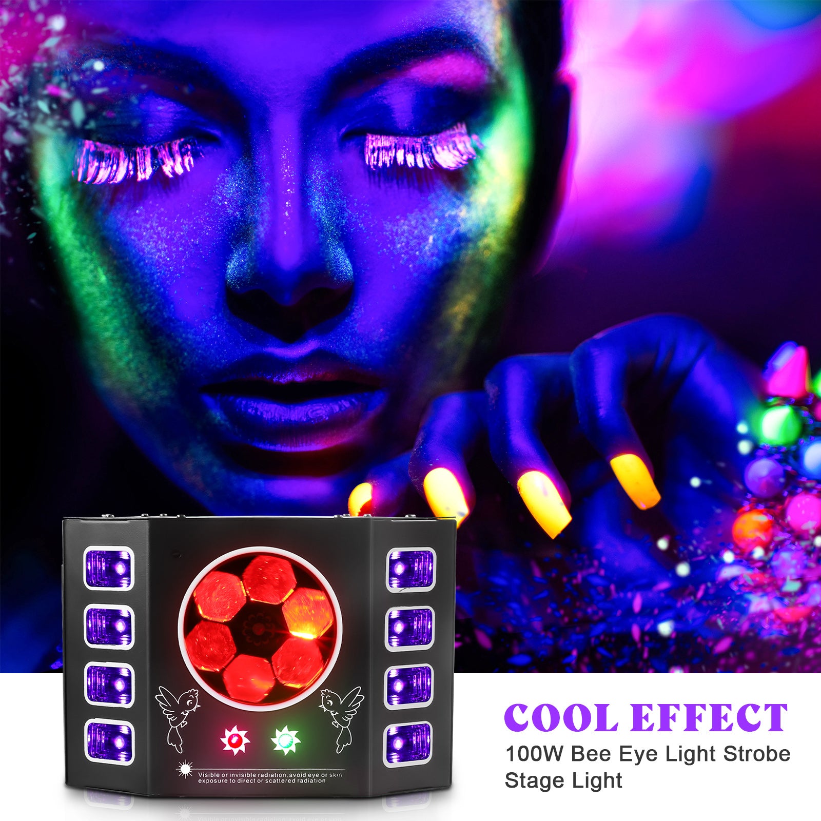 100W Bee Eye Strobe Stage Light 4-in-1 RGBW LED - E38