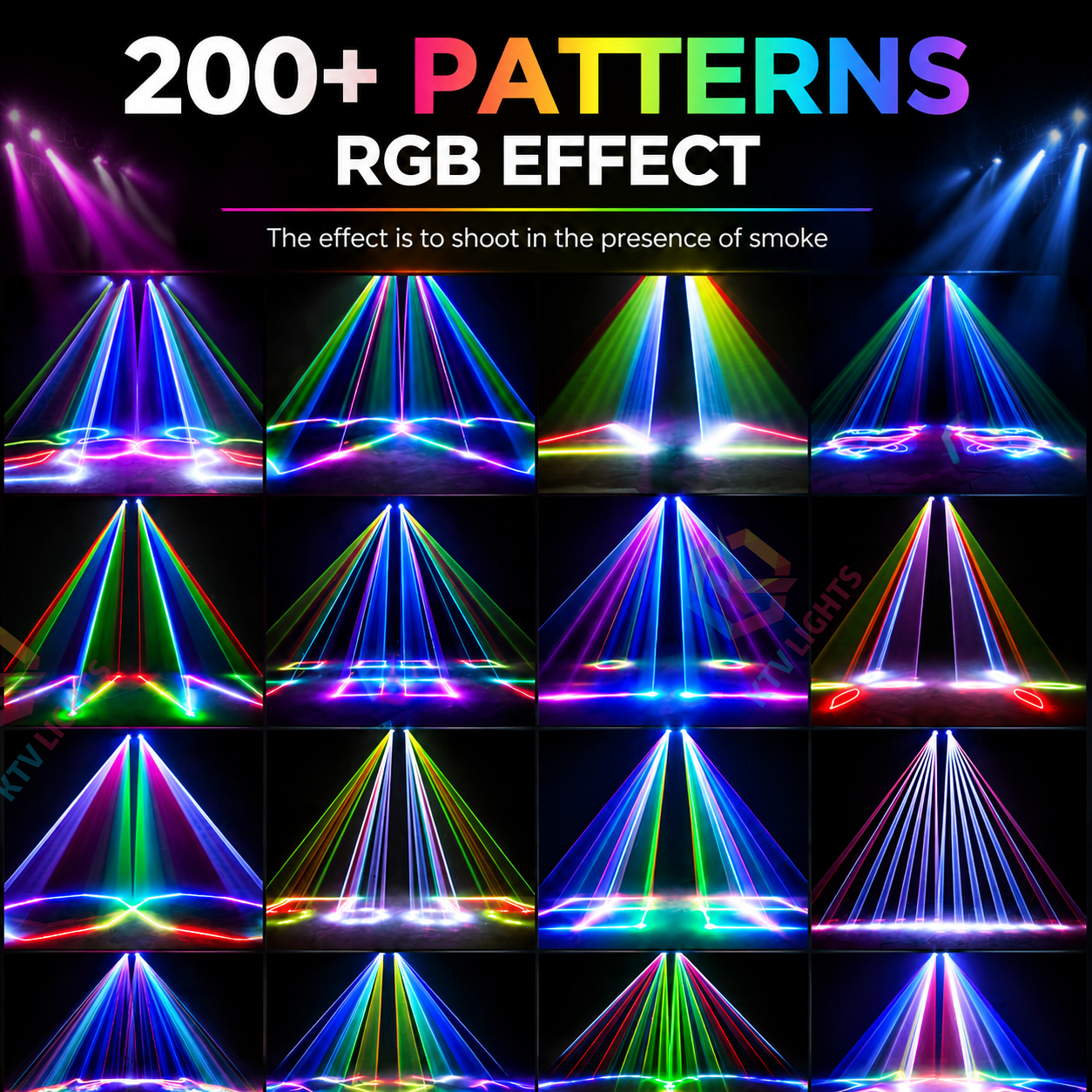 KTVLIGHTS RGB 3D Animation Laser Light – DJ Stage Effects – DMX512- A28