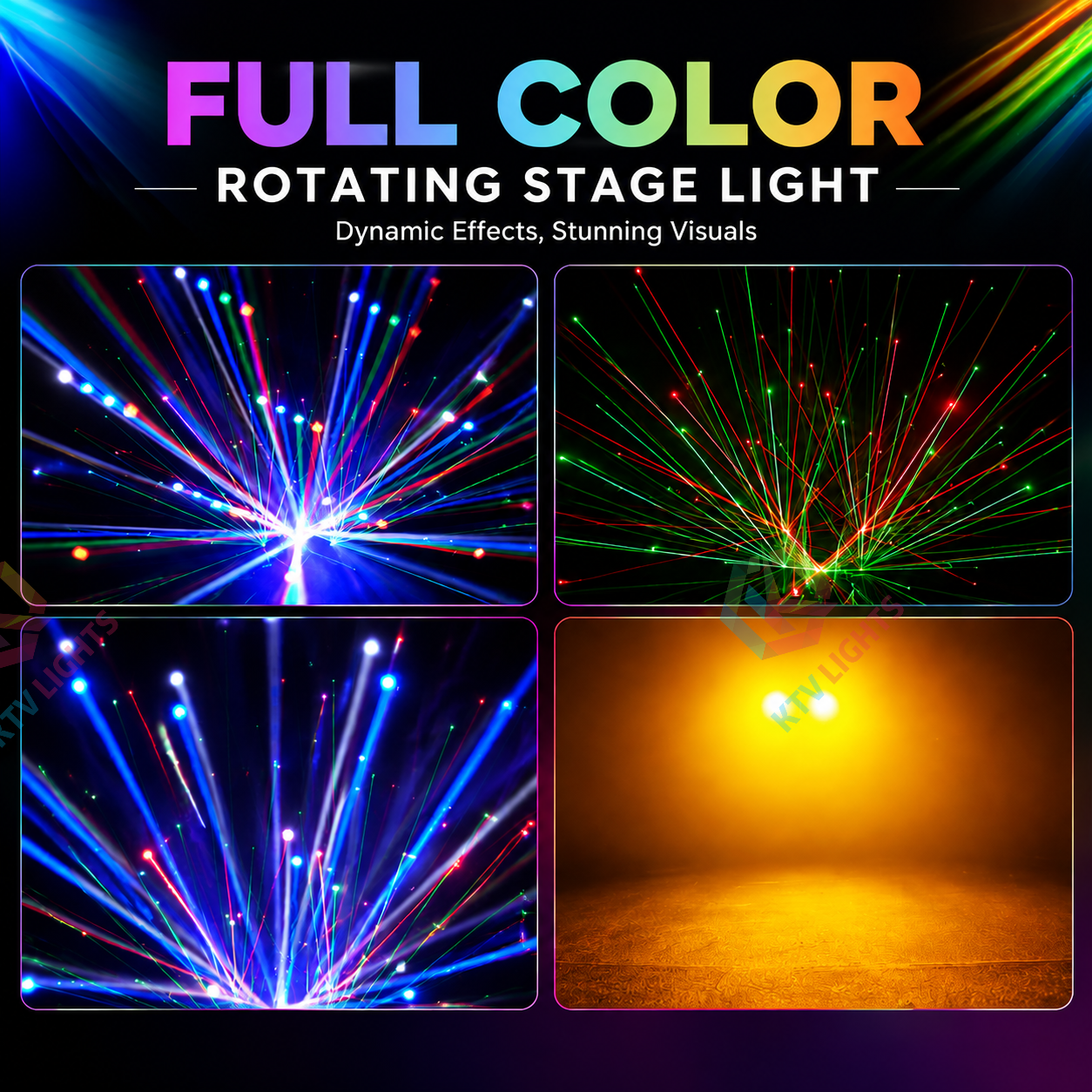 KTVLIGHTS 2026 Full-Color Rotating Stage Effect Light for DJs and Nightclubs-C18