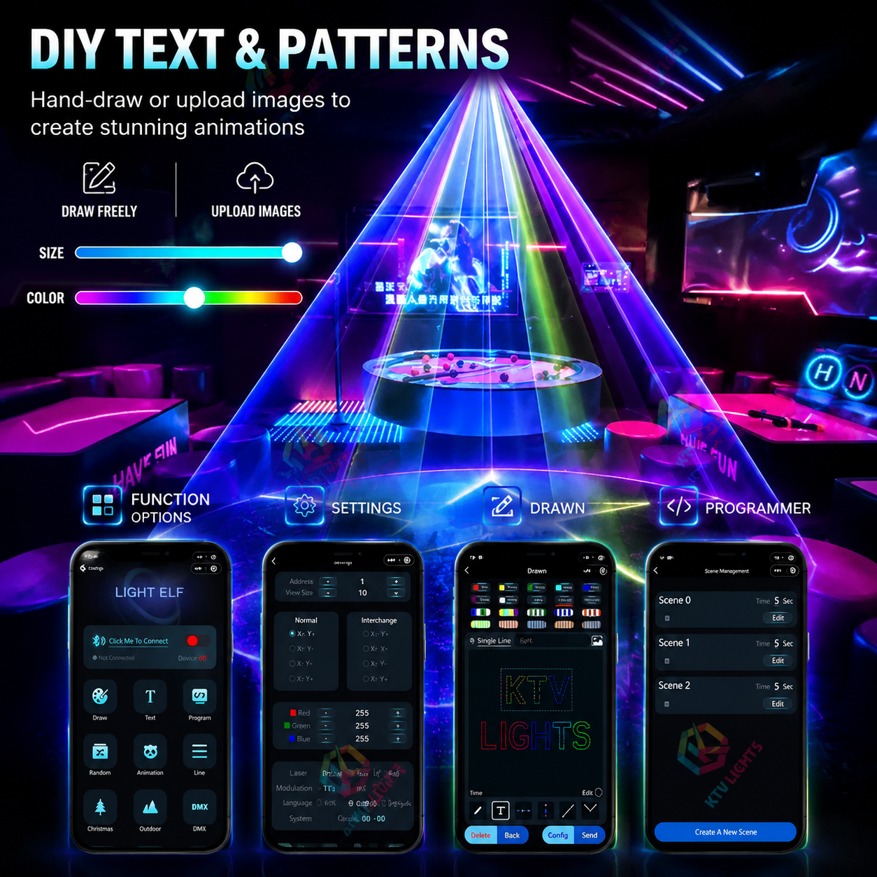 2w APP 3D Animation Party DJ RGB Laser Light - A33