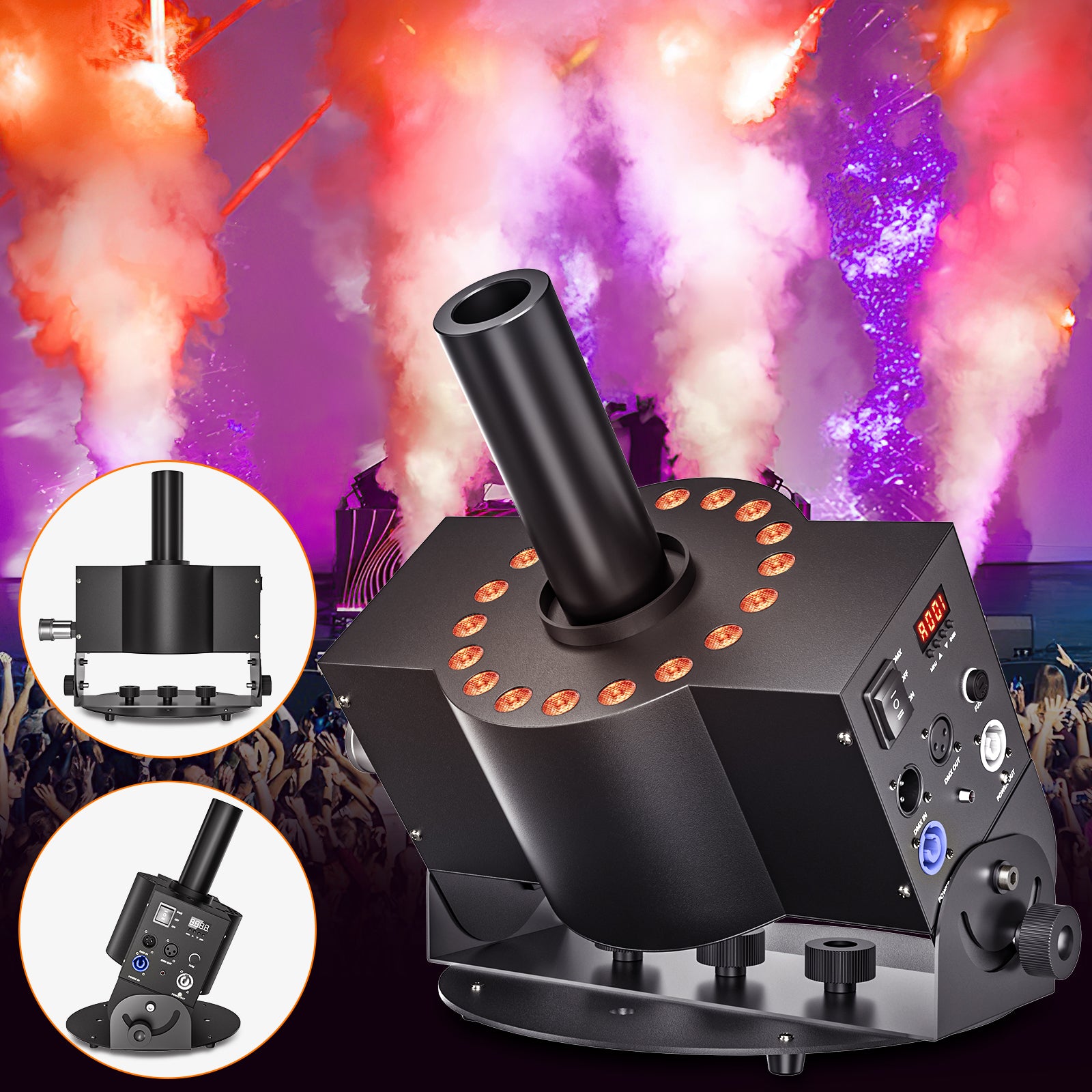 300W 18PCS 12v Three-color RGB Smoke Machine-Y10