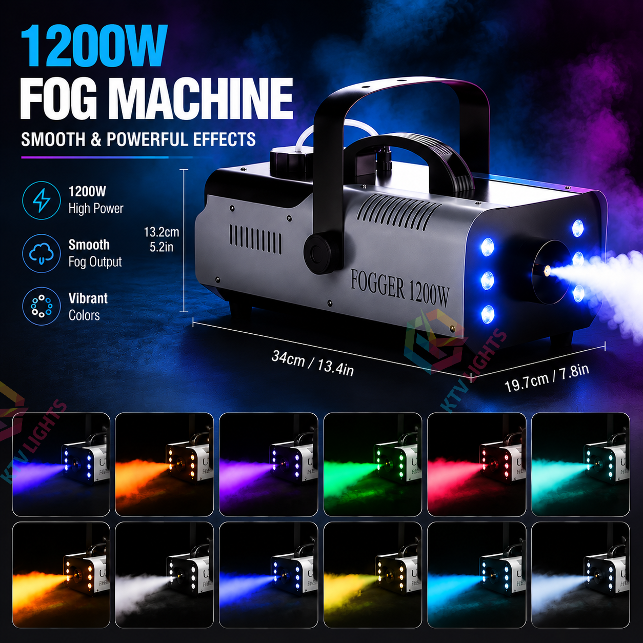 KTVLIGHTS 1200W LED fog machine-Y1