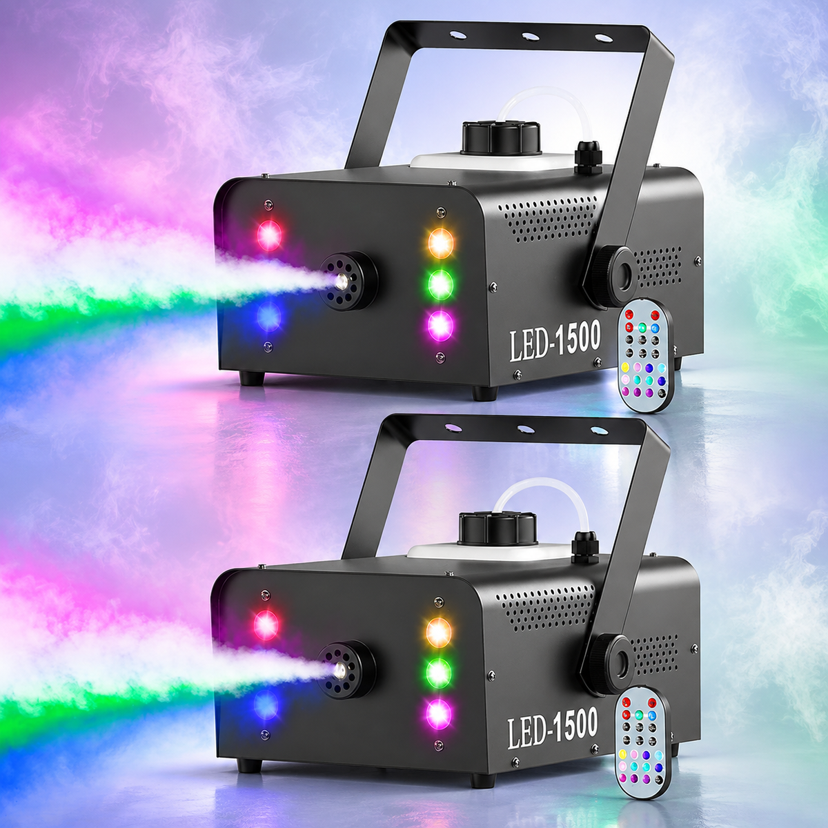 KTVLIGHTS 1500W Upgraded RGB 6LED Fog Machine - Y13