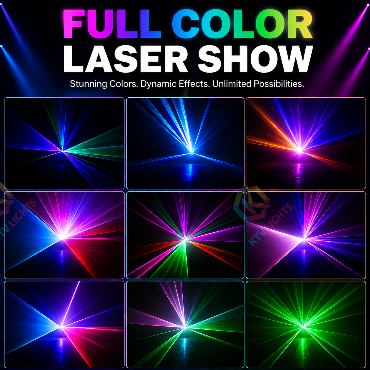 KTVLIGHTS RGB Animation Laser Light – DJ Stage Scanner Effect Light – DMX512-A2