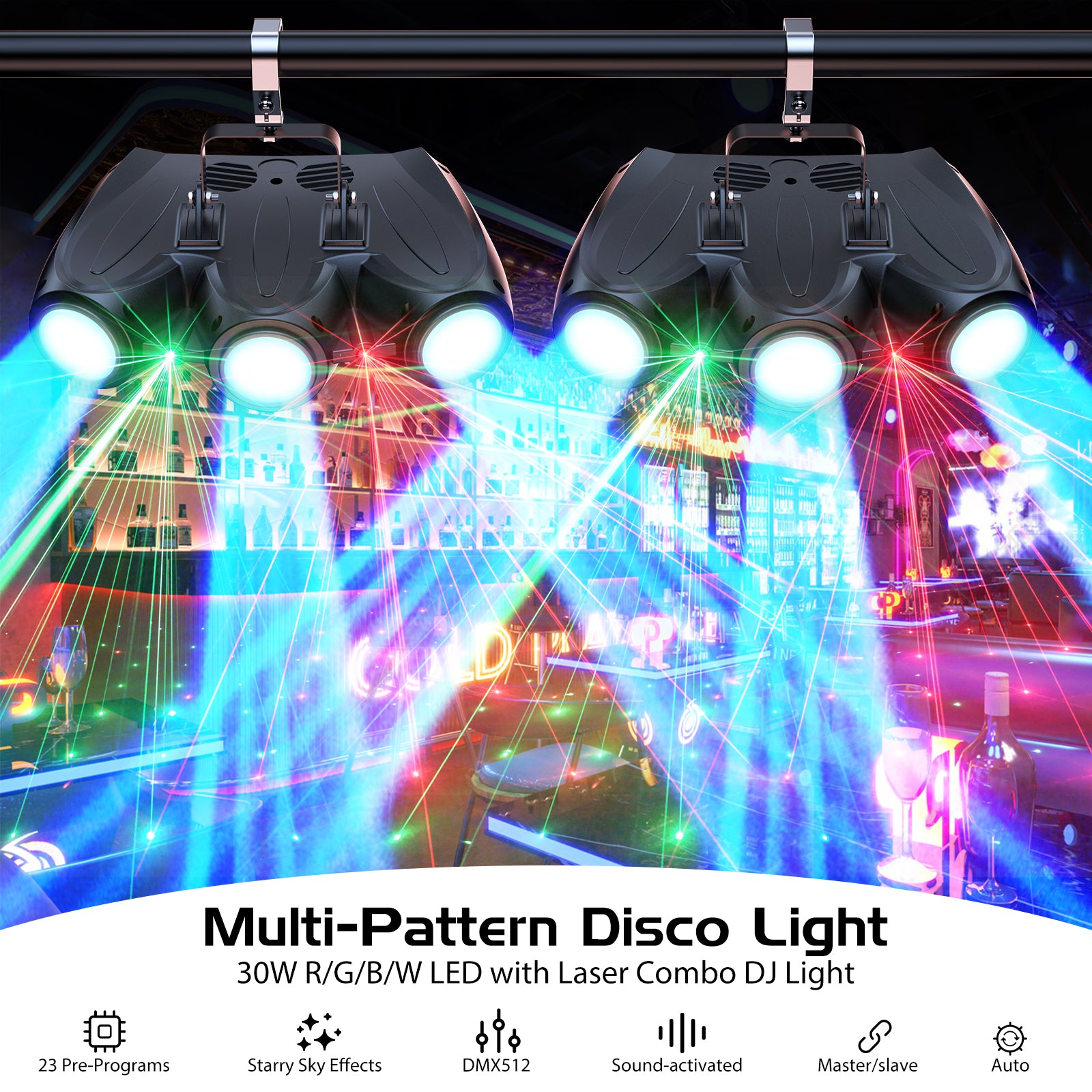 New 192 LED stage effect light RGBW three-head airship-C23