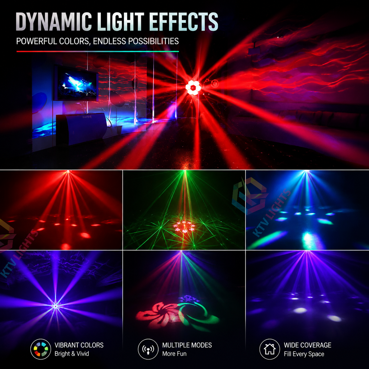 KTVLIGHTS 7-in-1 Mini Party Laser Light for DJs, Nightclubs, and Weddings-C13