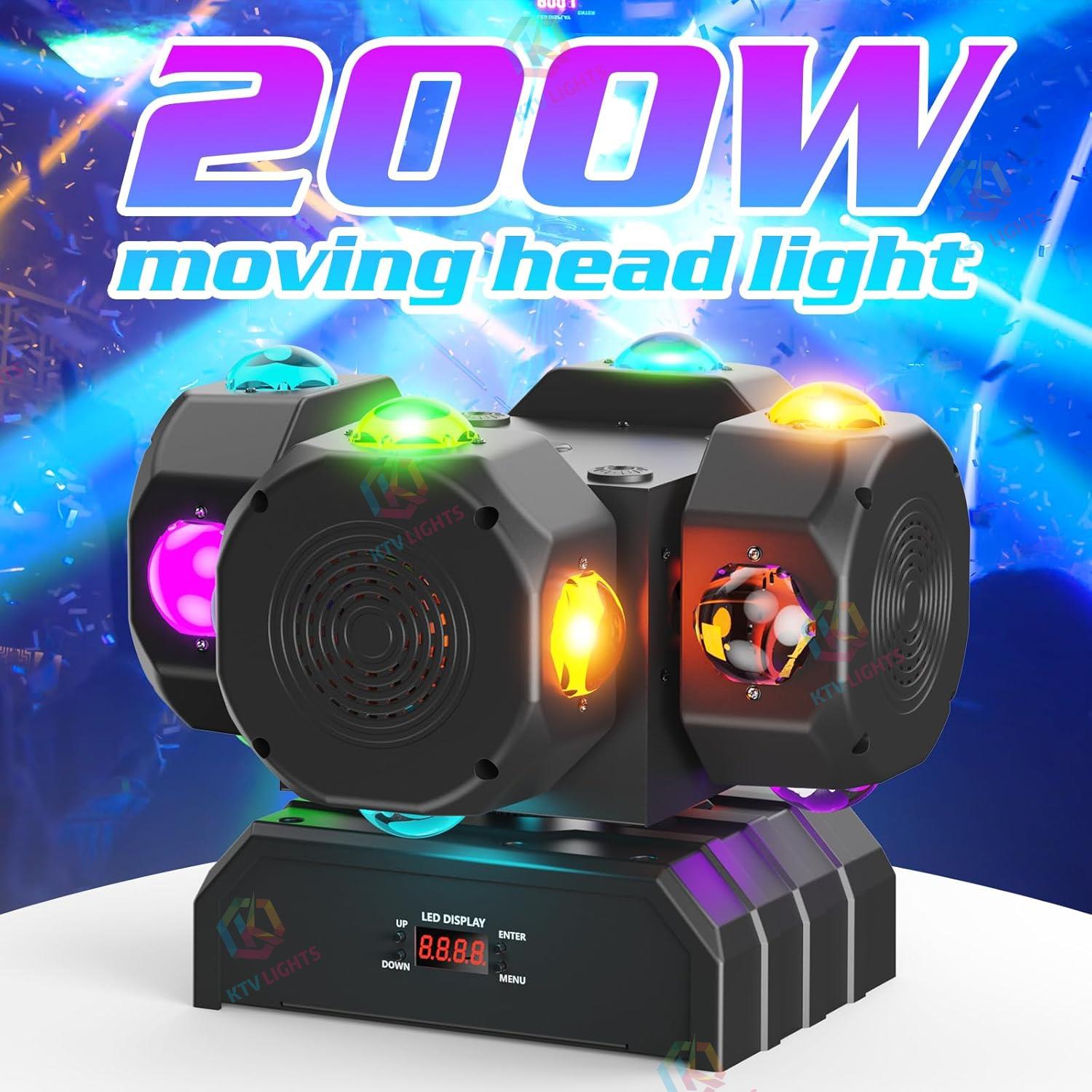 200W RGBW Four-Arm Moving Head Light - E49