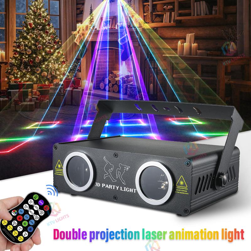 2025 New Dual Projection Full Color 3D Animation Laser Light-A28