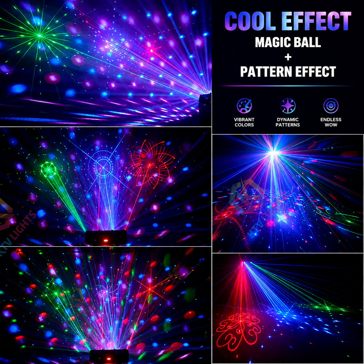 KTVLIGHTS 2026 Model 65W 6-in-1 RGB UV Beam Strobe DMX Stage Light-B36