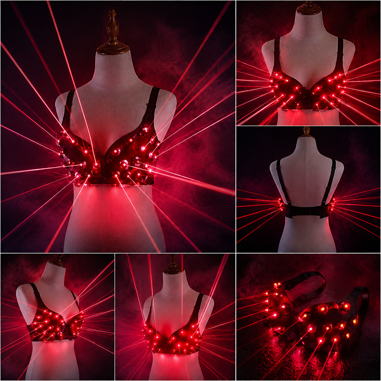 Fashion Red Laser Luminous Lady Bra Sexy Stage Costumes-M2