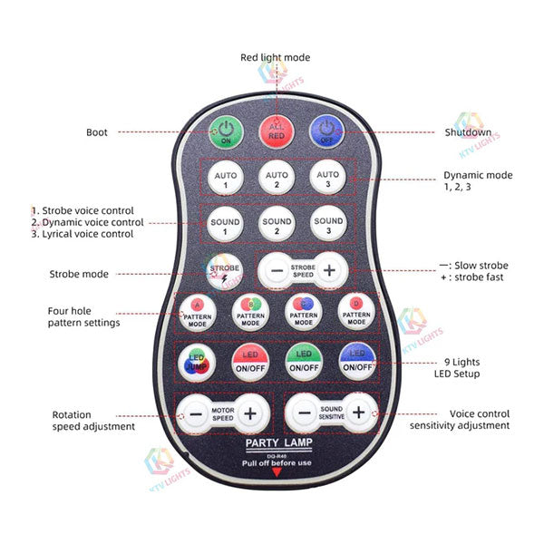 3-in-1 Four-Hole Laser Stage Light - B35