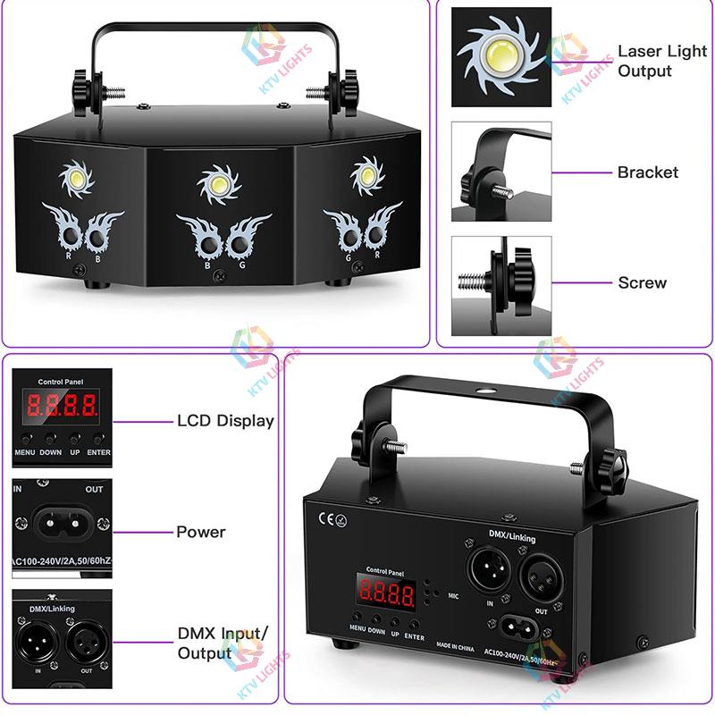 9-Lens Laser Light DMX Stage Light-B47