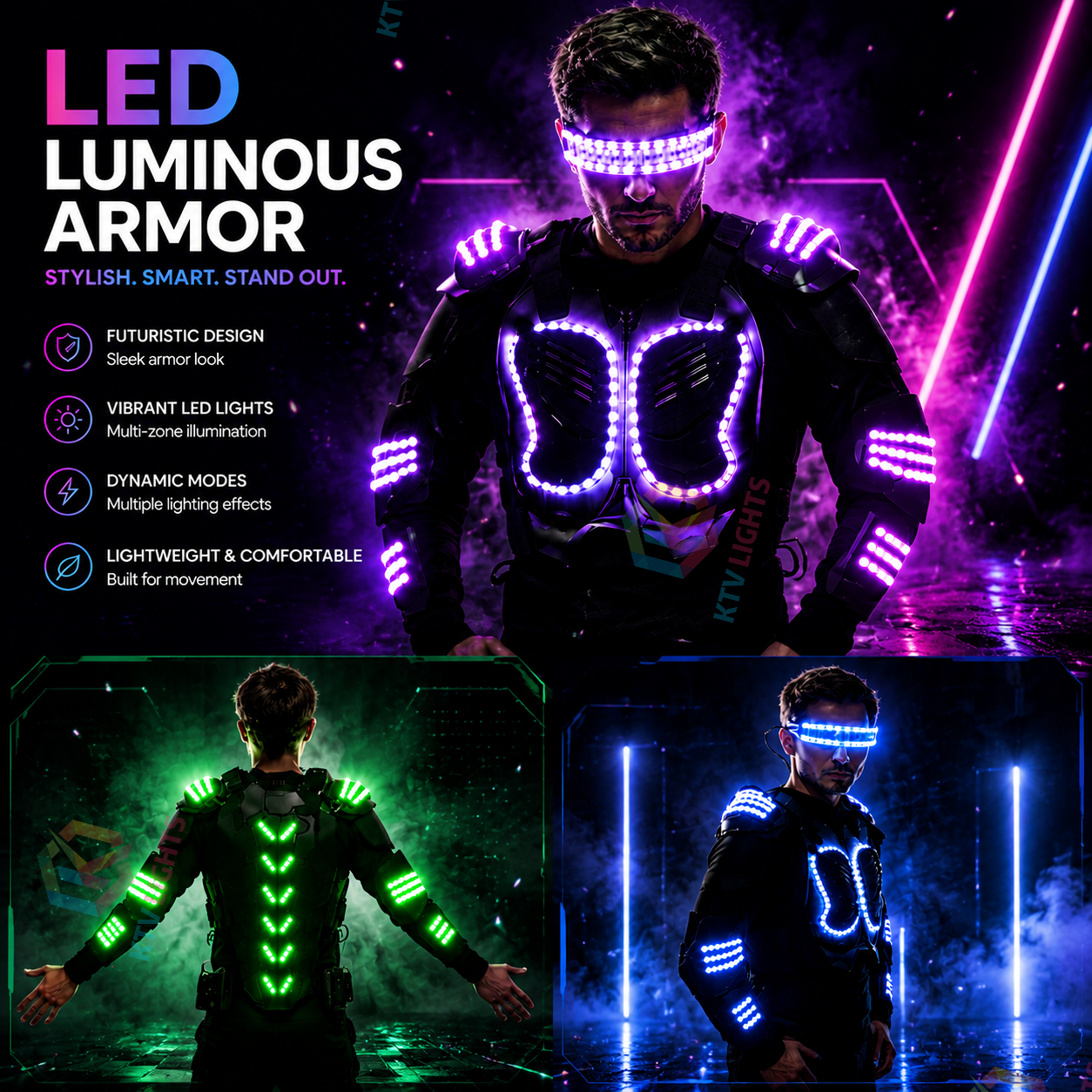 KTVLIGHTS Stand Out With This Colorful LED Armor Suit-M39