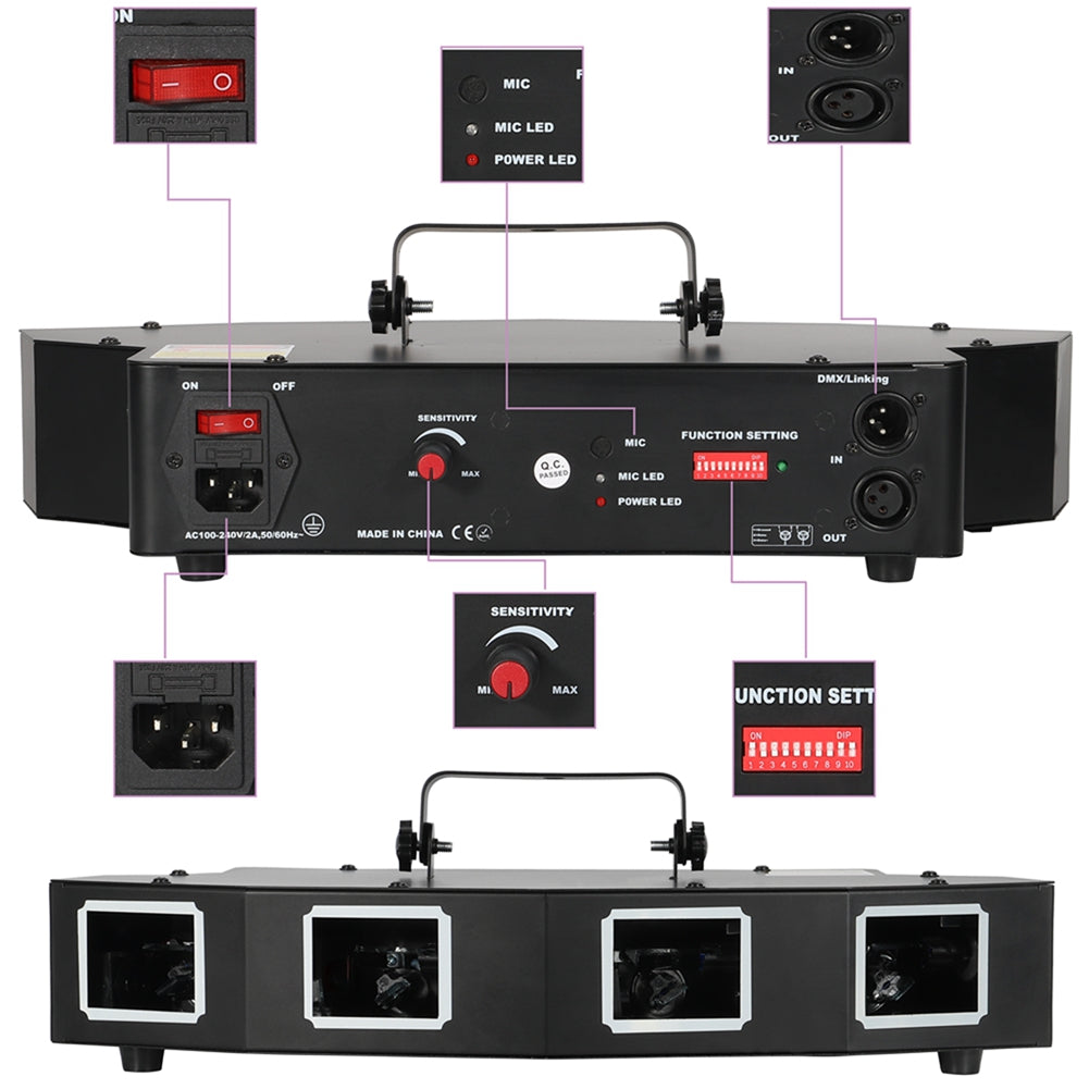 Four-hole RGB Laser Cube Laser Light - B3
