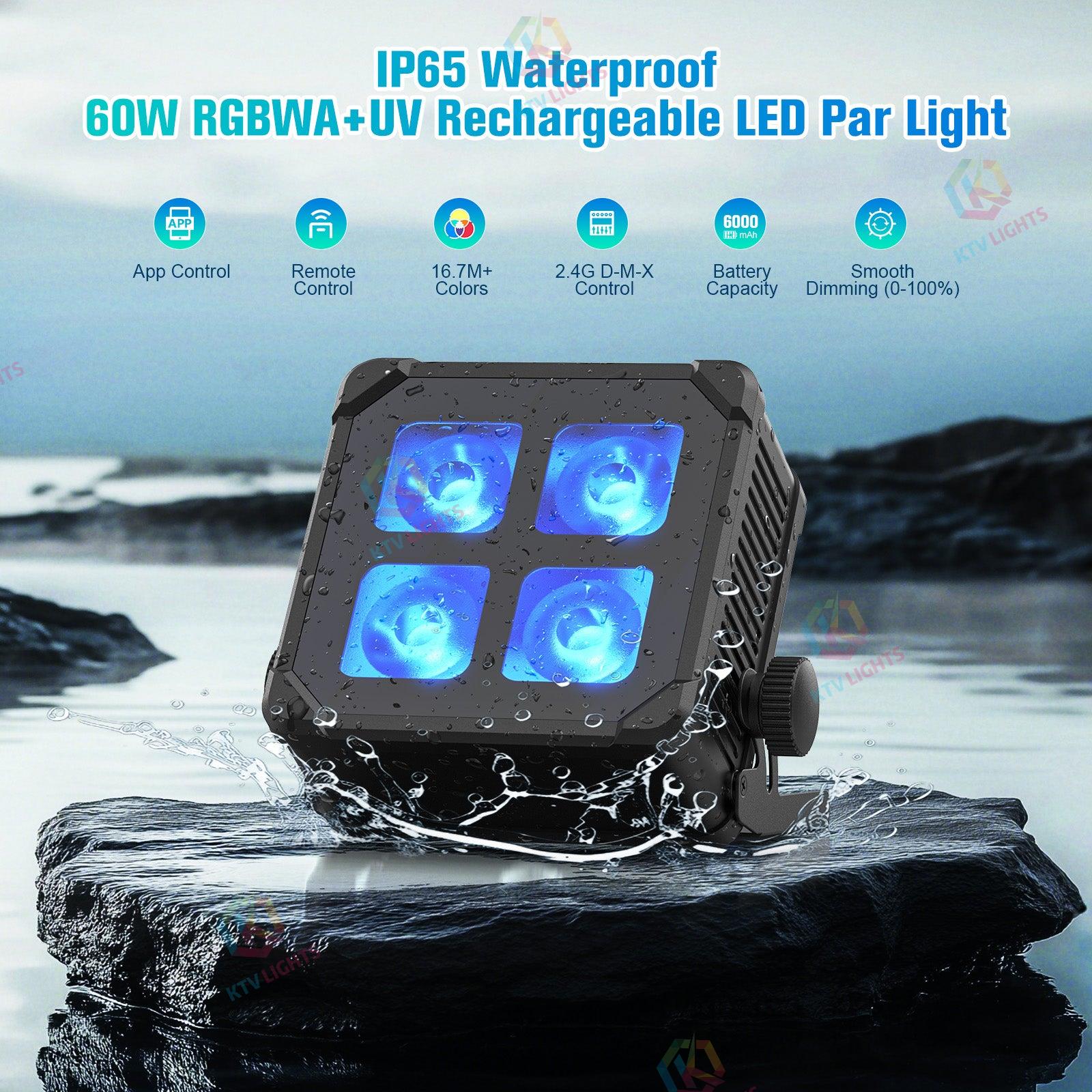 IP65 waterproof battery led 4x15w RGBW par light-P15