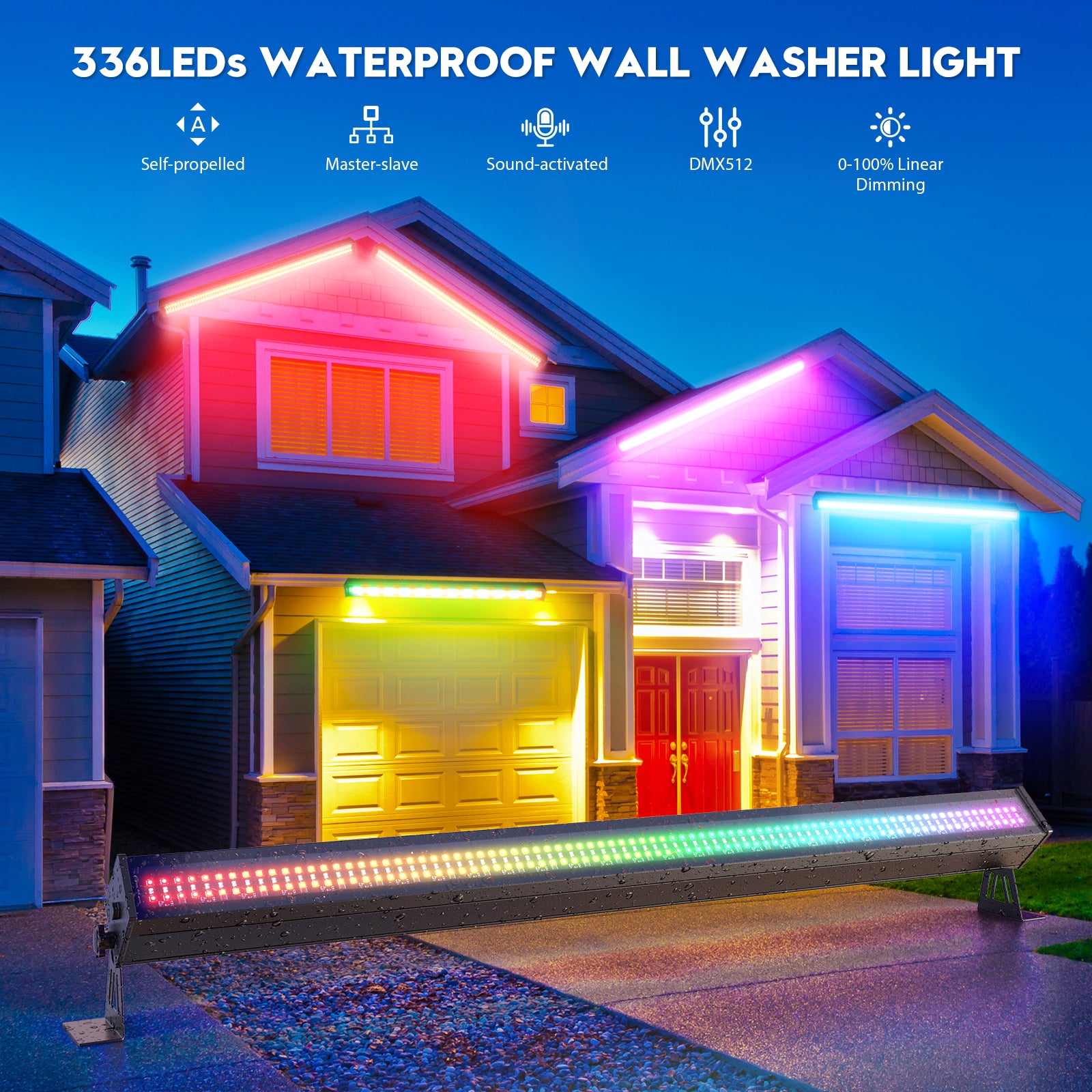 100W 336LED LED RGB Waterproof Wall Washer Light-X18