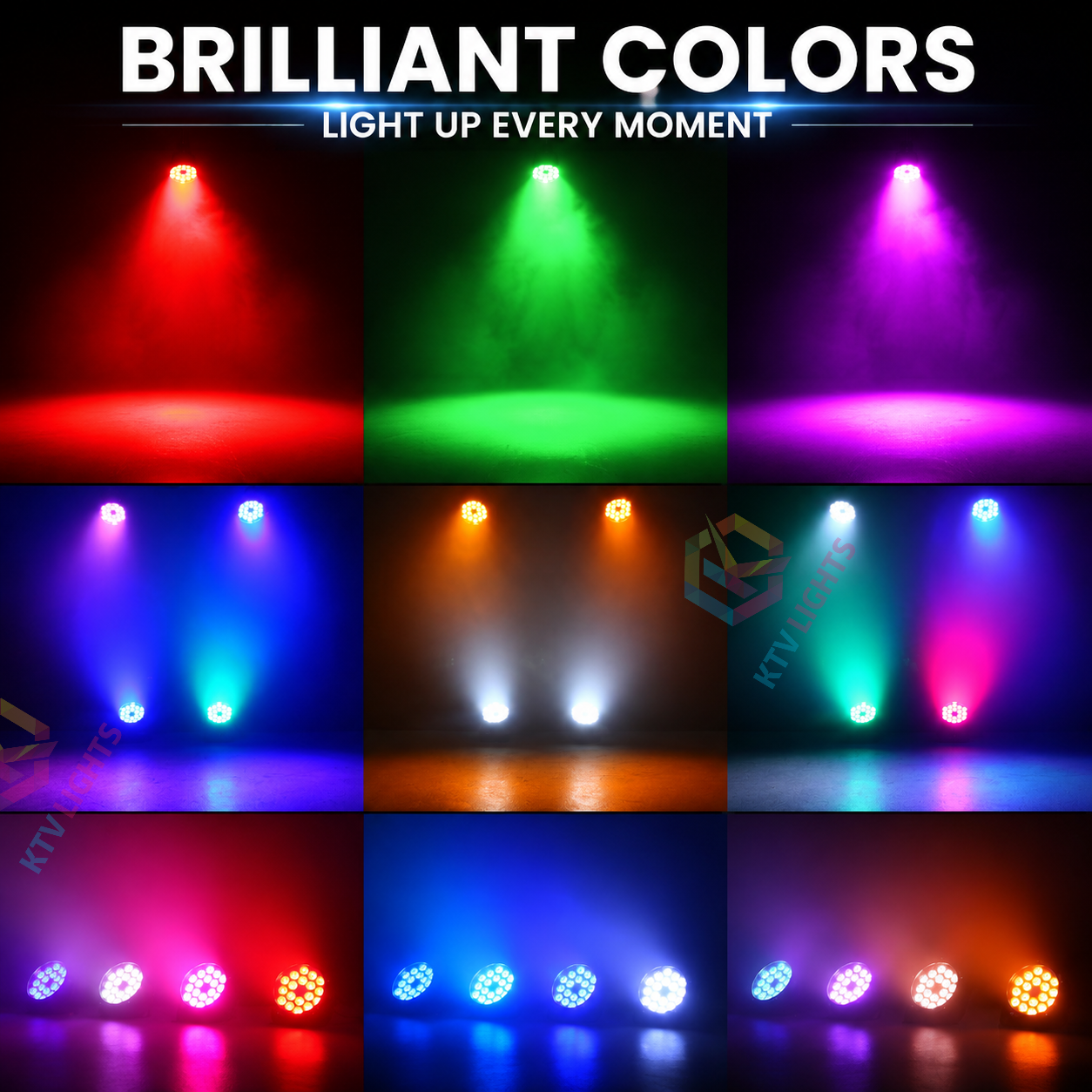 KTVLIGHTS 150W IP67 RGBW UV Waterproof LED PAR Light-P29