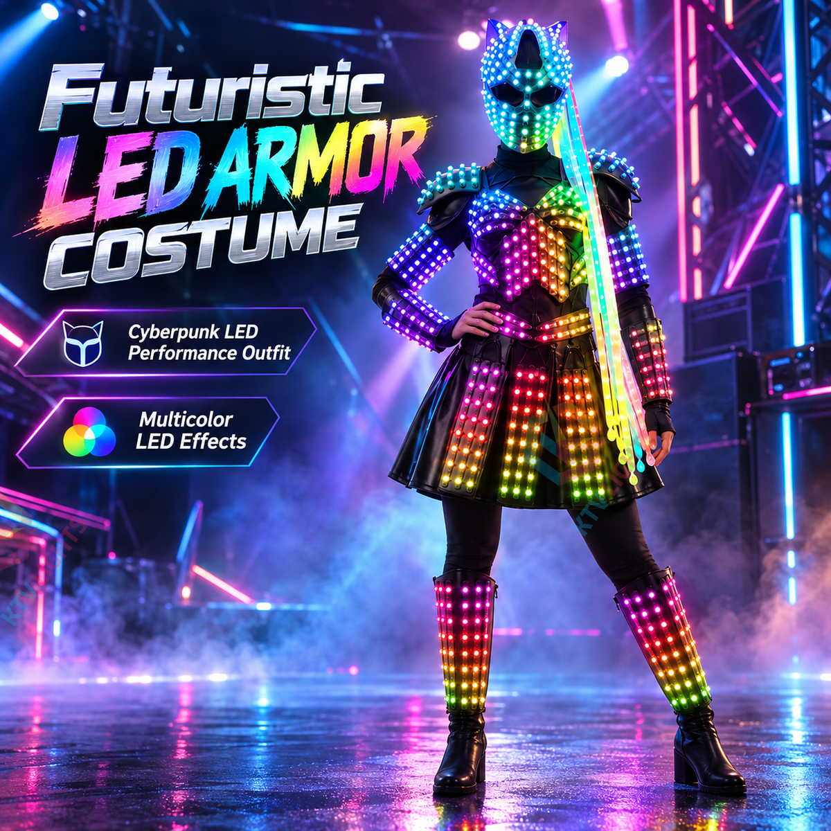 KTVLIGHTS Women's LED Stage Costume for Rave, DJ & Dance-M62