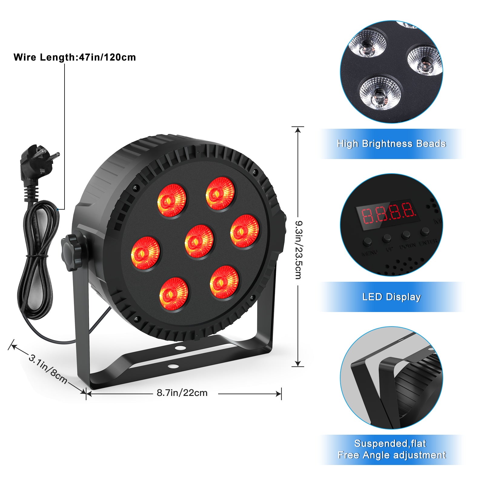 70w rainbow effect 7-piece RGBW 4-in-1 LED par light-P46