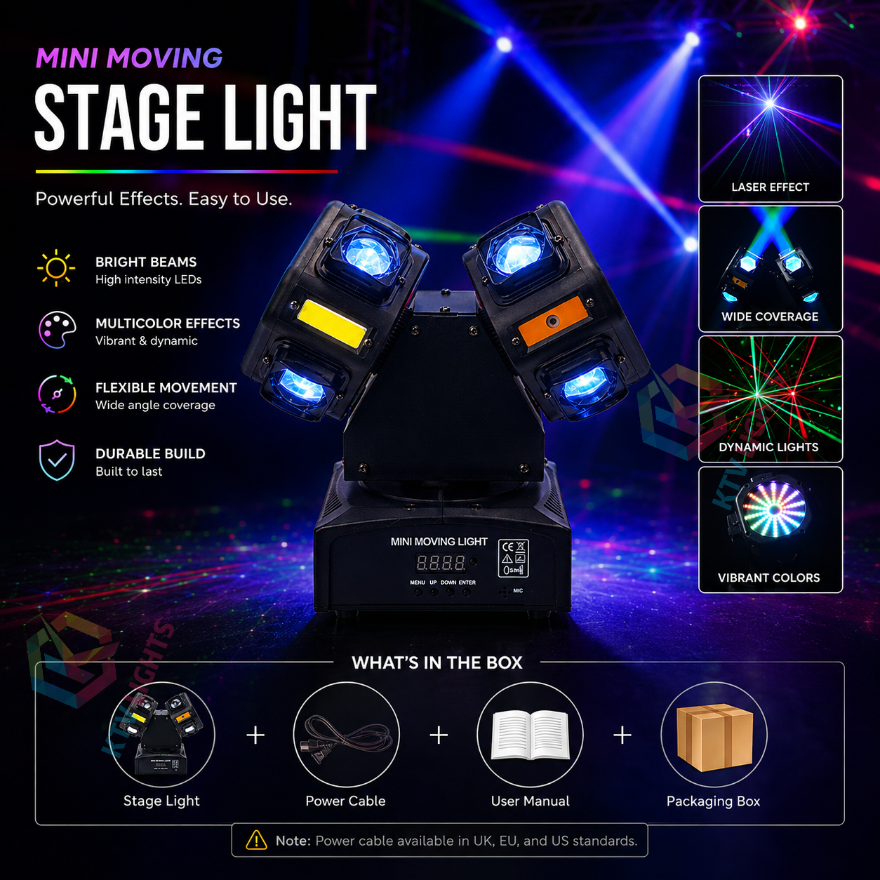 Twin Head Moving Head DJ Light RGB Laser Party Stage Light-E89