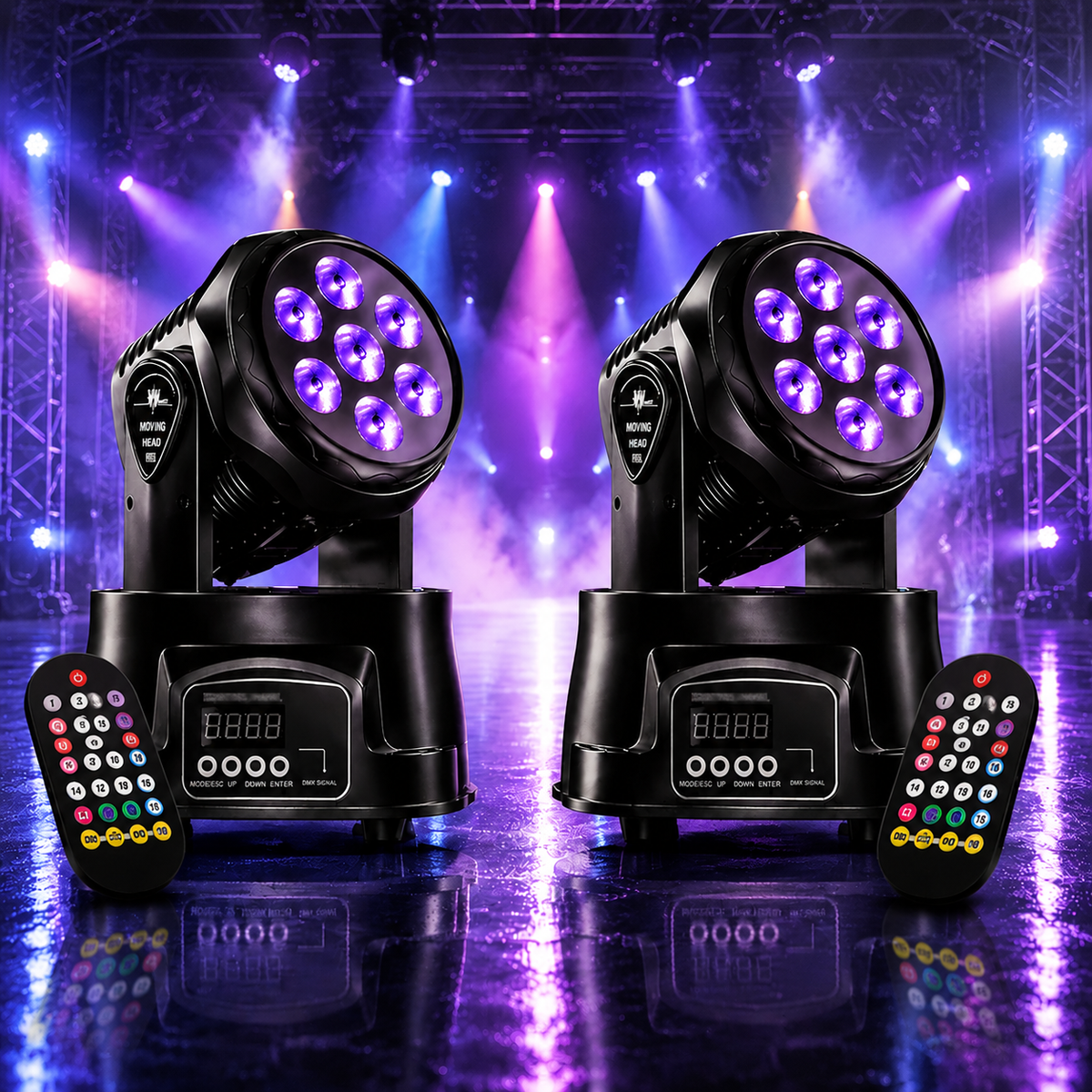 KTVLIGHTS 6 RGBW LED Stage Wash Light Moving Head for DJ Events - P9