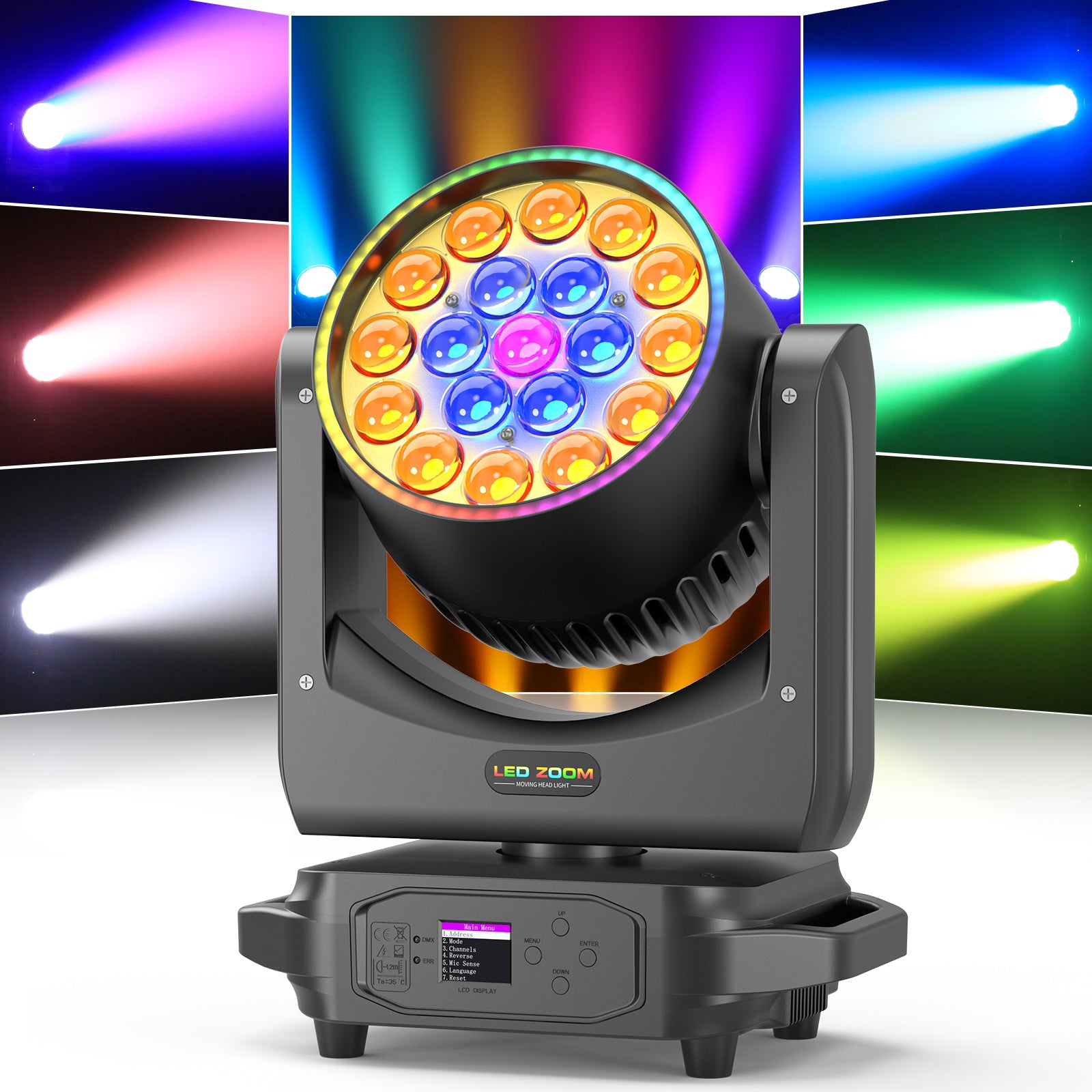 19x15W LED RGBW Zoom Moving Head Light-E60
